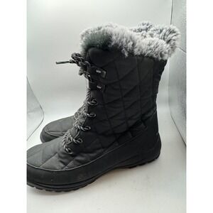 ARCTIC SHIELD Womens Black‎ Quilted Fur Trim Winter Snow Boots Size 10